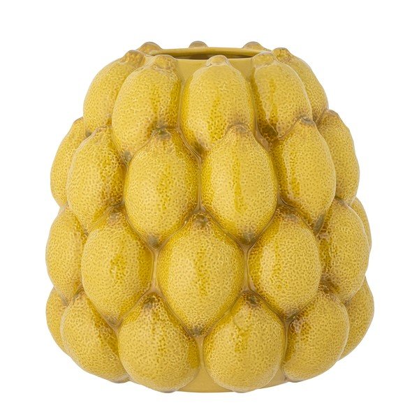 Žltá kameninová ručne maľovaná váza (výška  22 cm) Limone – Bloomingville