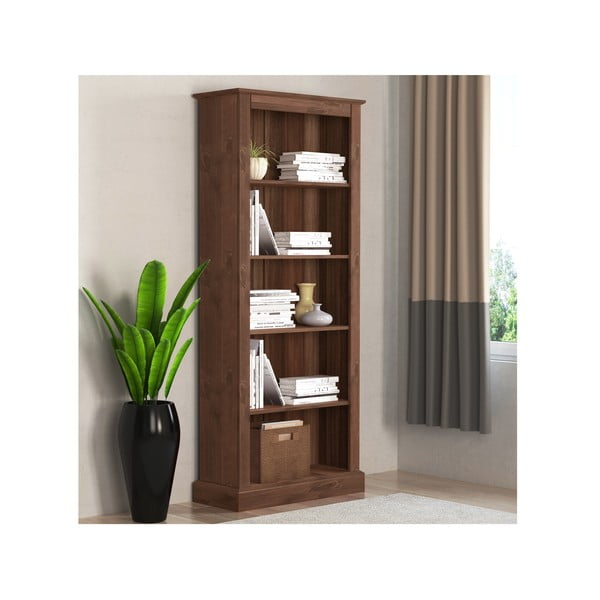 Hnedá knižnica z borovicového dreva 181x31 cm Mille – Støraa-image-1