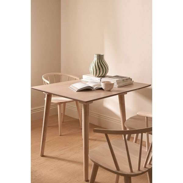 Rozkladací jedálenský stôl s prídavnou doskou v dekore brestu 80x80 cm Jolina – Ellos Home-image-2