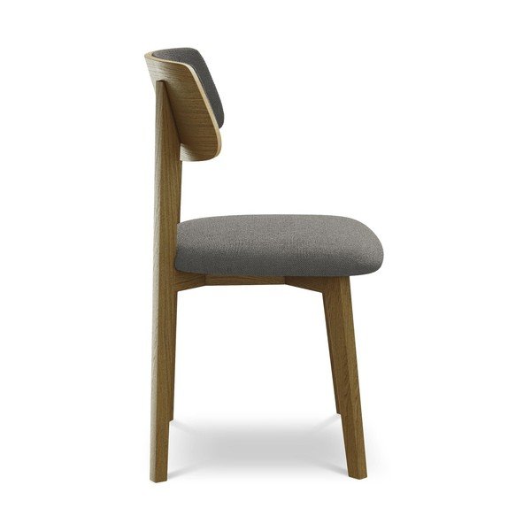 Sivá jedálenská stolička z masívneho dreva Niu – Makamii-image-2