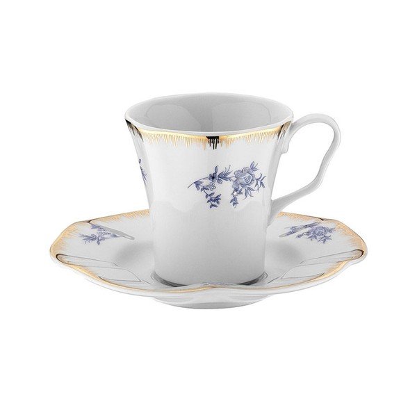 Sada 6 porcelánových šálok s tanierikmi Kutahya Miragho