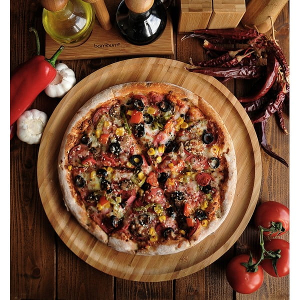 Bambusový otočný podnos Bambum Lily, ⌀ 28 cm-image-1