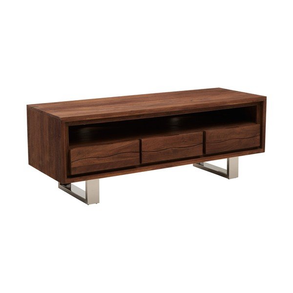 TV stolík z masívu akácie v tmavo prírodnej farbe 140x52x50 cm Simla – Premier Housewares