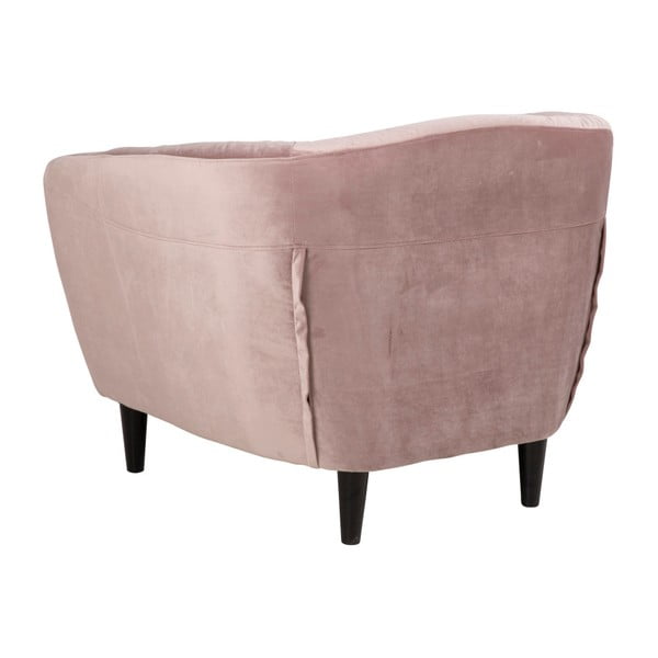 Púdrovoružové zamatové kreslo Actona Ria-image-2