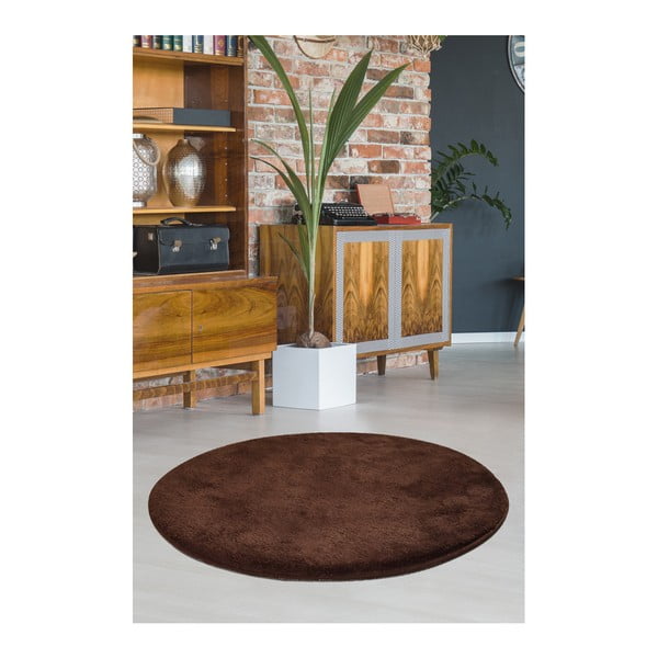Hnedý koberec Milano, ⌀ 90 cm