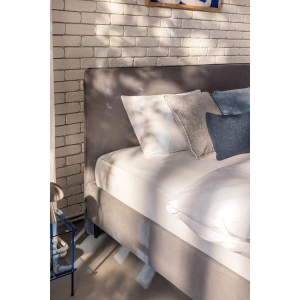 Sivá čalúnená dvojlôžková posteľ s roštom 160x200 cm Noira Slim – Bonami Selection-image-3