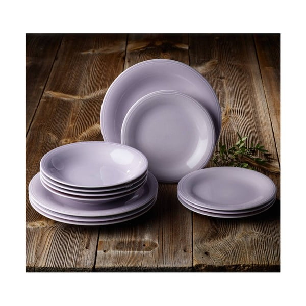 12-dielna fialová porcelánová sada riadu Like by Villeroy & Boch Group-image-1