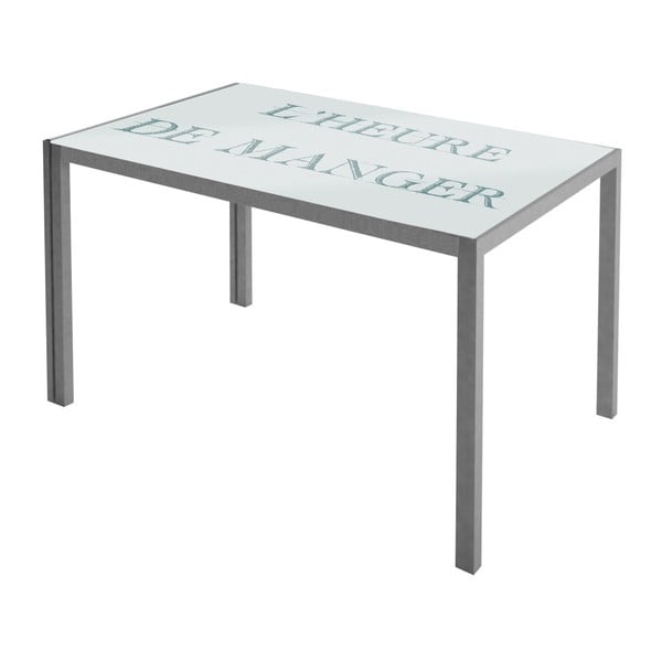 Biely jedálenský stôl so sklenenou doskou 13Casa Dahl
