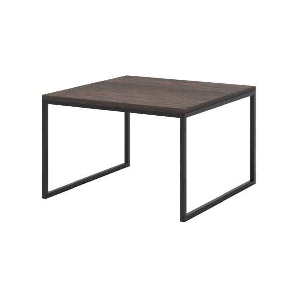 Hnedý konferenčný stolík s čiernymi nohami MESONICA Eco, 70 × 45 cm