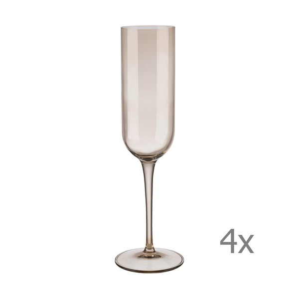 Súprava 4 hnedých pohárov na šampanské Blomus Mira, 210 ml