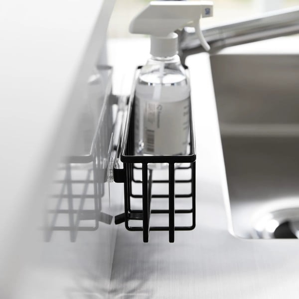 Čierny kovový stojan na umývacie prostriedky bez vŕtania Film Hook – YAMAZAKI-image-4