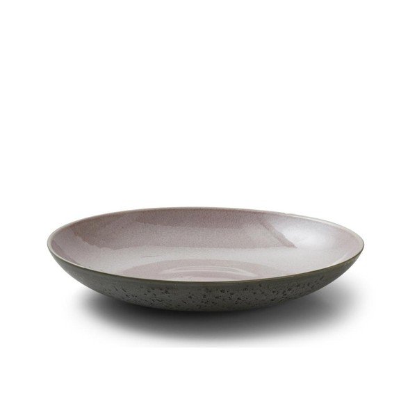 Sivá kameninová servírovacia misa s vnútornou glazúrou v ružovej farbe Bitz Mensa, priemer 40 cm-image-1