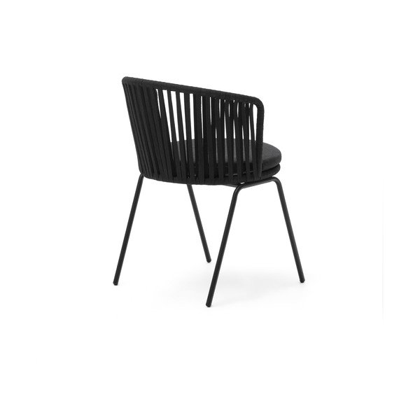 Čierna kovová záhradná stolička Saconca - Kave Home-image-4
