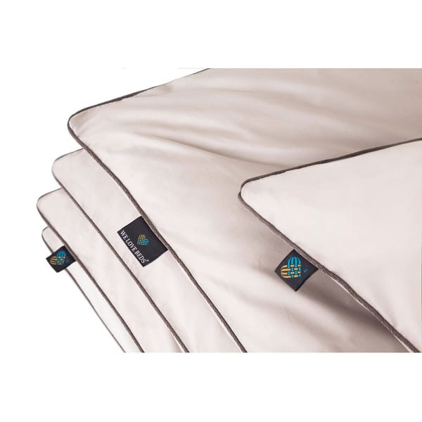 Svetlosivá obliečka na perinu na dvojlôžko/predĺžená z egyptskej bavlny 200x220 cm Perla – WeLoveBeds-image-1