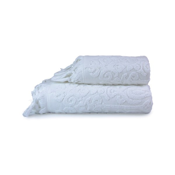 Biele bavlnené uteráky a osušky v súprave 2 ks Kilim – Foutastic