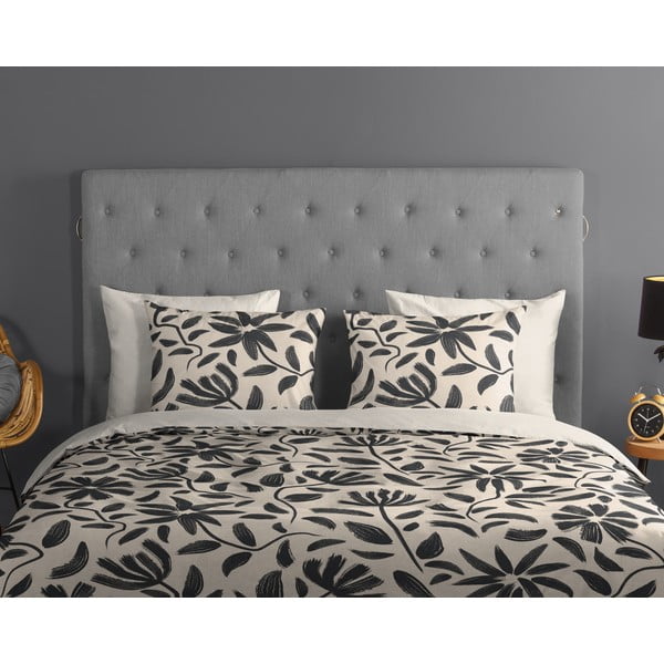 Čierne/béžové bavlnené obliečky na jednolôžko/predĺžené 140x220 cm Emilia – Good Morning-image-2