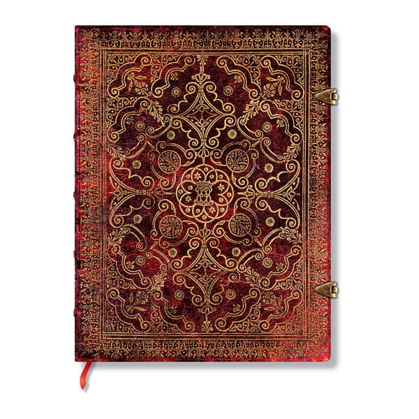Červený linajkový zápisník s tvrdou väzbou Paperblanks Carmine, 144 strán