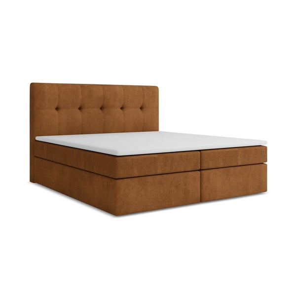 Terakotová boxspring posteľ s úložným priestorom 160x200 cm Palta – Makamii