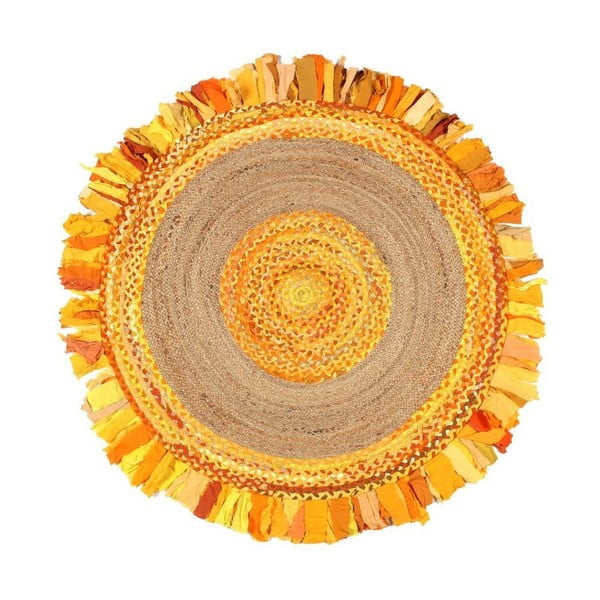 Okrúhly koberec z juty a bavlny Eco Rugs Gold, Ø 150 cm