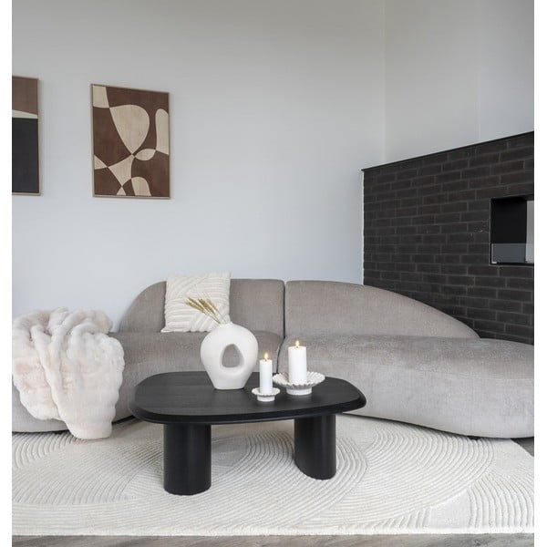 Čierny konferenčný stolík s doskou v dekore jaseňového dreva 78x96 cm Tirano – House Nordic-image-1