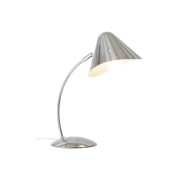 Oceľová stolová lampa s ohýbateľnou konštrukciou v lesklej striebornej farbe (výška  40 cm) Nathan – Ellos Home-image-3