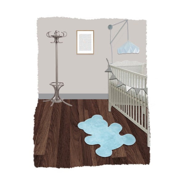 Detský modrý koberec Nattiot Little Teddy, 80 × 100 cm-image-2