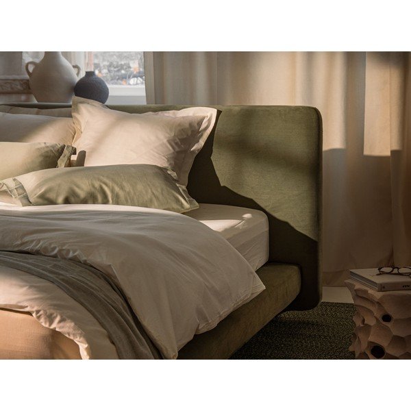 Svetlosivá čalúnená dvojlôžková posteľ 140x200 cm Linea – Micadoni -image-4