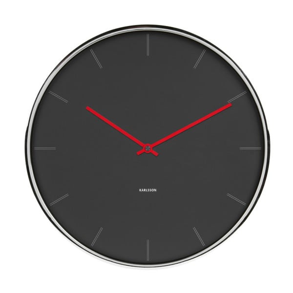Čierne hodiny Present Time Thin
