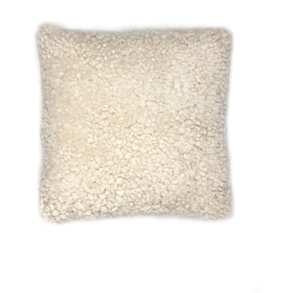 Krémovo-biely vlnený vankúš z ovčej kožušiny Auskin Banain, 35 × 35 cm