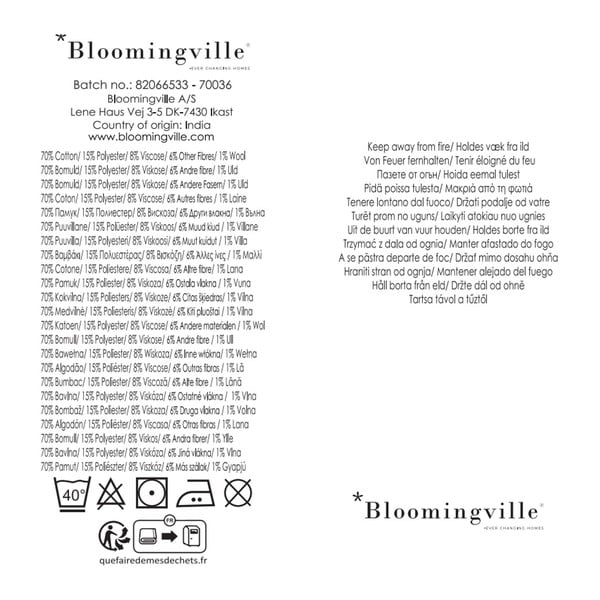 Modrá/béžová deka z recyklovanej bavlny 130x160 cm Salobre – Bloomingville-image-4