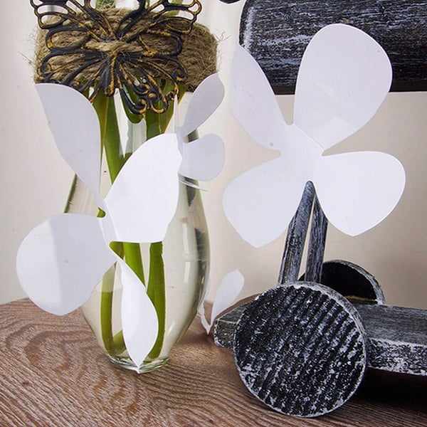 Sada 12 bielych adhezívnych 3D samolepiek Ambiance Flowers-image-2