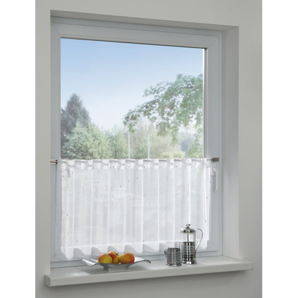 Biela záclona 45x140 cm Jacquard - Gardinia-image-1