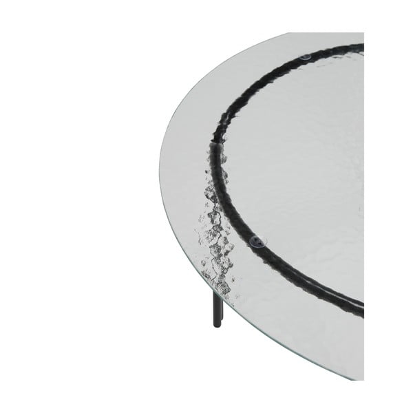 Čierny okrúhly konferenčný stolík so sklenenou doskou ø 80 cm Orbit – Hübsch-image-3
