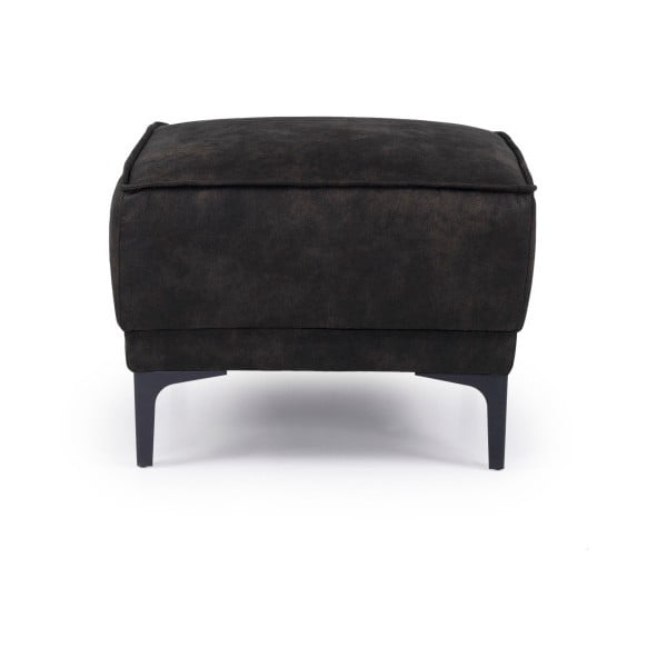 Antracitový taburet z imitácie kože Copenhagen – Scandic