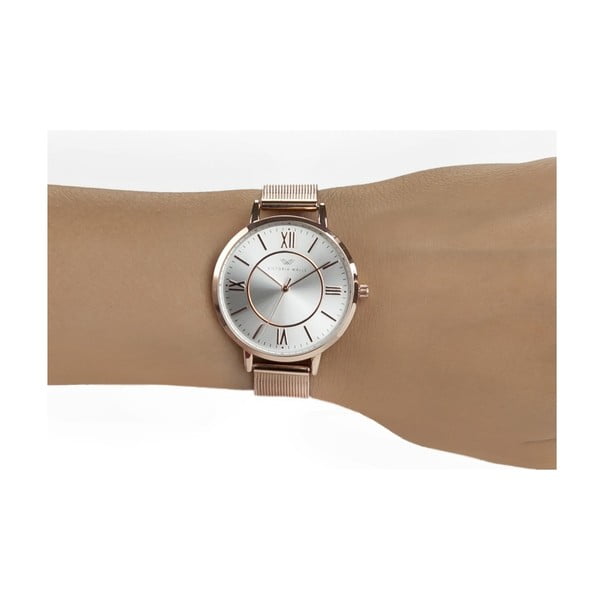 Set dámskych hodiniek s remienkom z chirurgickej ocele a náramku Victoria Walls Centoro-image-3