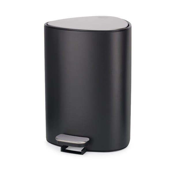 Matne čierny nášľapný oceľový odpadkový kôš 5 l EasyStore Luxe – Joseph Joseph