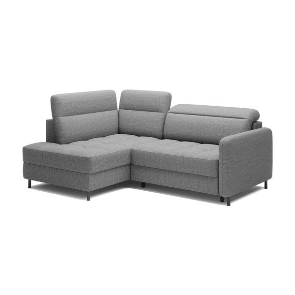 Sivá zamatová rozkladacia/s úložným priestorom rohová pohovka (ľavý roh/do L) Barea – ELTAP-image-2