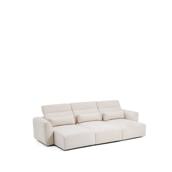 Béžová ženilková polohovacia/rozkladacia pohovka s leňoškou 335 cm Lares – Kave Home-image-4