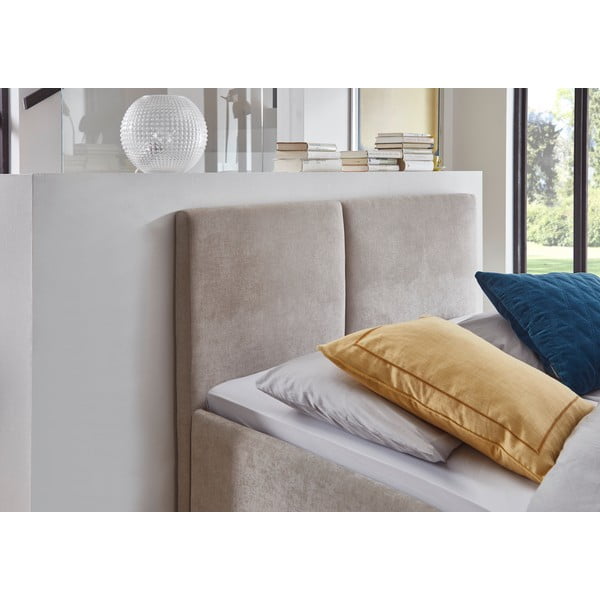 Béžová čalúnená dvojlôžková posteľ s roštom 140x200 cm Piano – Meise Möbel-image-1