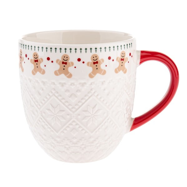 Biely porcelánový hrnček s vianočným motívom 630 ml Knitting – Dakls