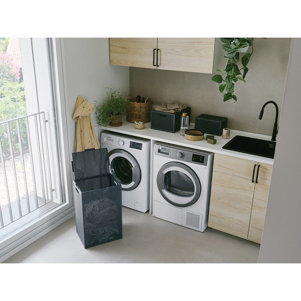 Tmavosivý úložný box s vekom z recyklovaného plastu 30x38x21 cm Kaya – Curver-image-1