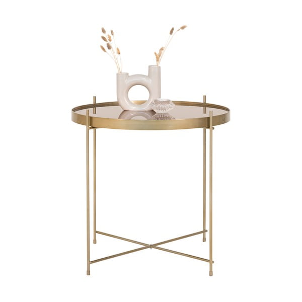 Okrúhly konferenčný stolík v zlatej farbe ø 48 cm Venezia - House Nordic-image-2