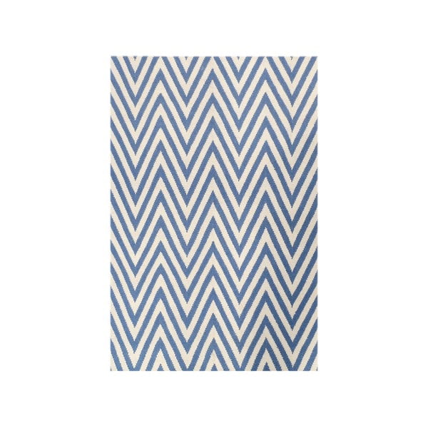 Vlnený koberec Zig Zag Light Blue, 200x140 cm