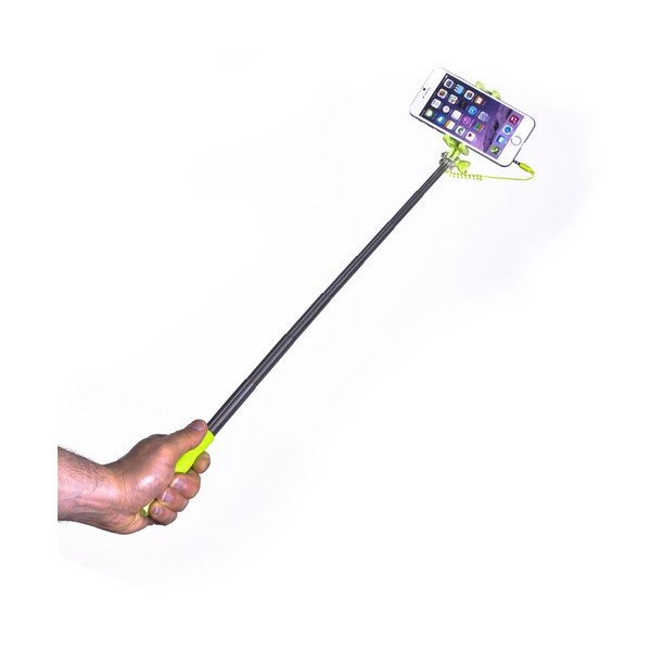 Zelená selfie tyč CELLY Mini selfie, spúšť cez 3.5mm jack-image-1