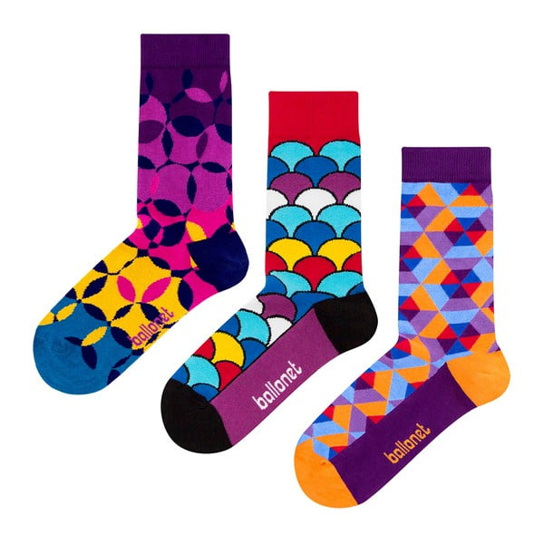 Set 3 párov ponožiek Ballonet Socks Geo v darčekovom balení, veľkosť 36 - 40