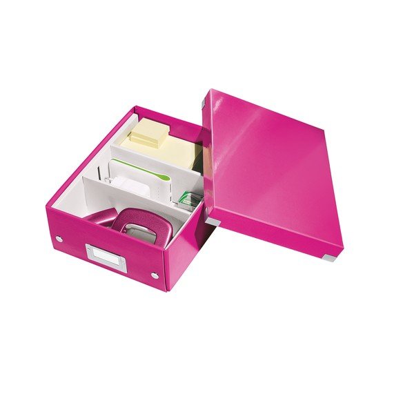 Ružový kartónový úložný box s vekom Click&amp;Store - Leitz-image-4