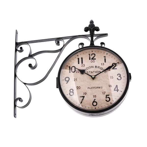 Čierne obojstranné závesné hodiny Dakls, dĺžka 41 cm