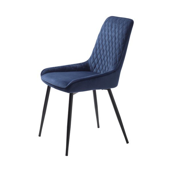 Modrá zamatová jedálenská stolička Milton – Unique Furniture-image-1