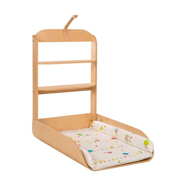 Závesný prebaľovací pult v dekore buku v prírodnej farbe Waldhochzeit – Roba