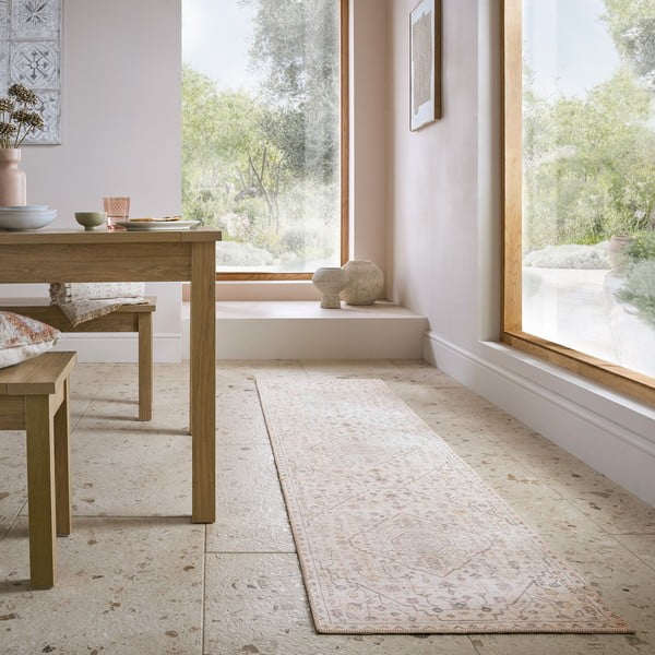 Krémový prateľný behúň 60x230 cm Teo Traditional – Flair Rugs-image-1